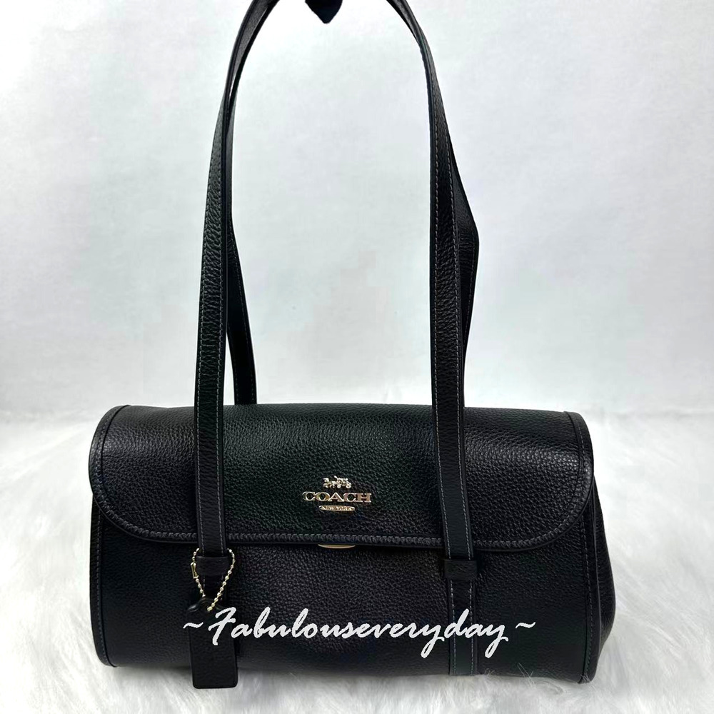 COACH Bridget Flap Shoulder Bag In Leather/Silver/Black CDB04 NWT